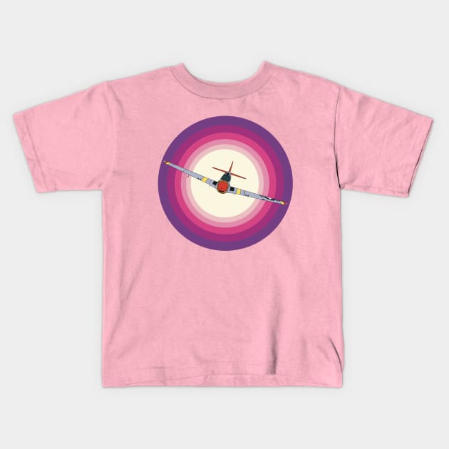 P-51 Mustang Sunrise Kids T-Shirt by Kassi Skye
